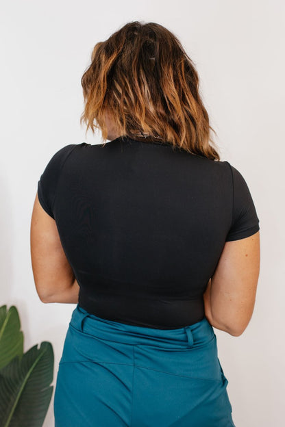 Slimm T-Shirt In Black - Reg & Curvy - Macoma Boutique100 Short Sleeve