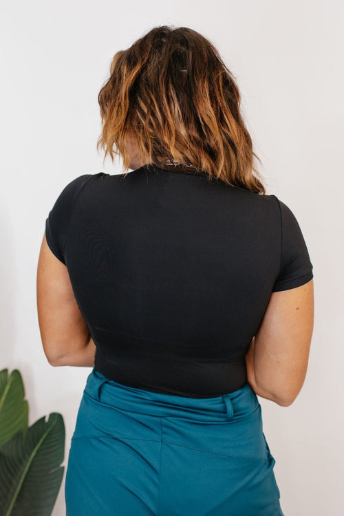 Slimm T-Shirt In Black - Reg & Curvy - Macoma Boutique100 Short Sleeve