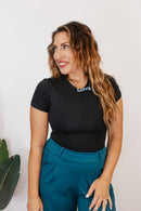 Slimm T-Shirt In Black - Reg & Curvy - Macoma Boutique100 Short Sleeve