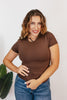 Slimm T-Shirt In Brown - Reg & Curvy - Macoma Boutique100 Short Sleeve