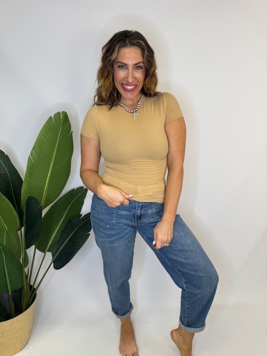 Slimm T-Shirt In Nude - Reg & Curvy