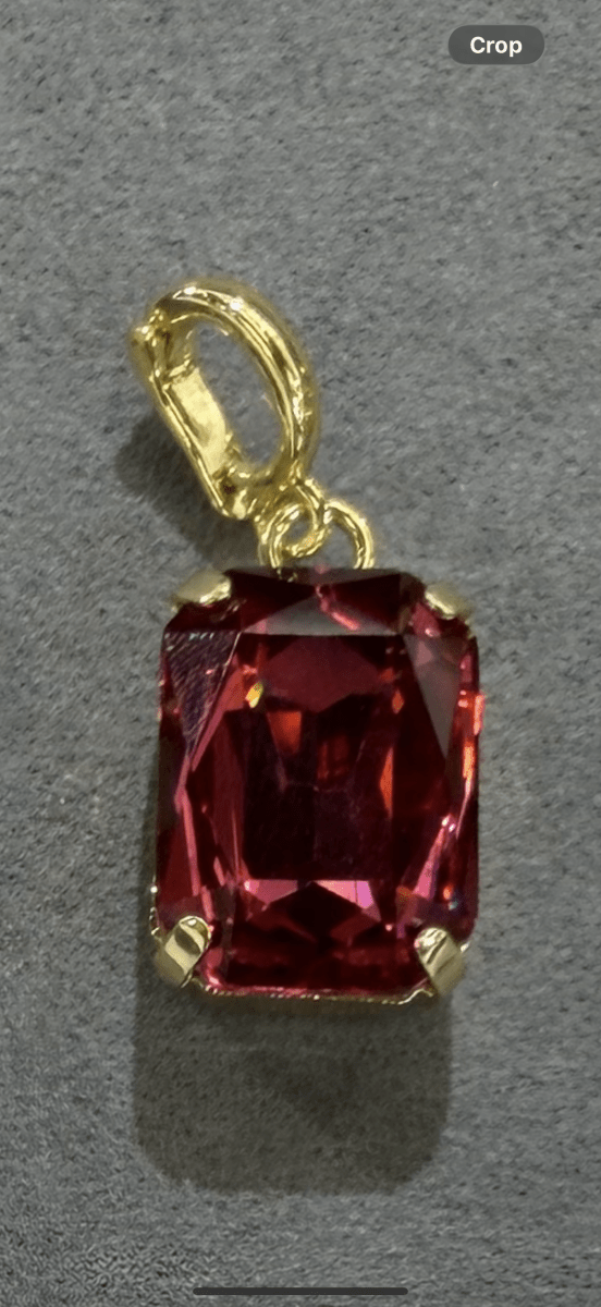 Small Rectangle Charm in Crimson - Macoma Boutique315 Jewelry