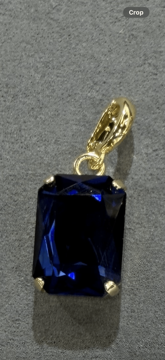 Small Rectangle Charm in Sapphire - Macoma Boutique315 Jewelry