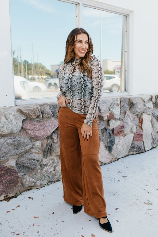 So Fetch Lux Layer Top In Snake - Reg & Curvy - Macoma Boutique120 Long Sleeve