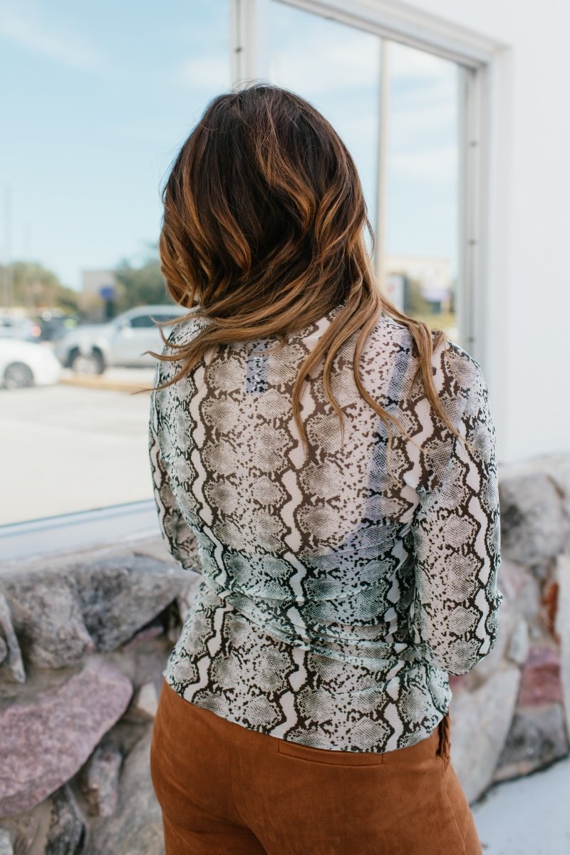 So Fetch Lux Layer Top In Snake - Reg & Curvy - Macoma Boutique120 Long Sleeve