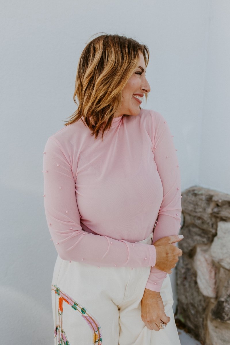 Soft Glow Pearl Top In Pink - Reg & Curvy