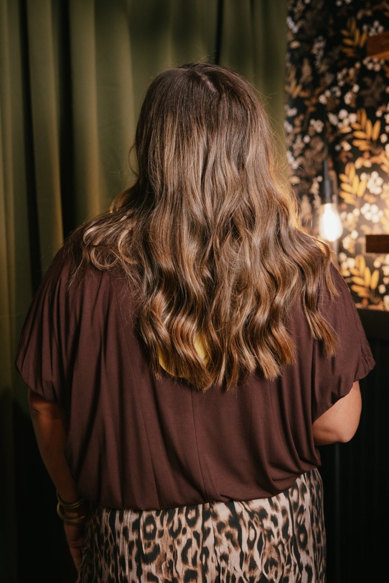 Softly Spoken Top In Brown - Macoma Boutique100 Short Sleeve