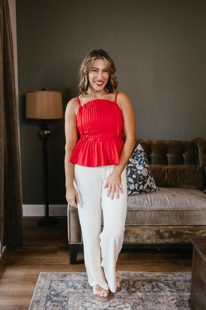 Sophisticated Spark Tank In Red - Macoma Boutique110 Tanks