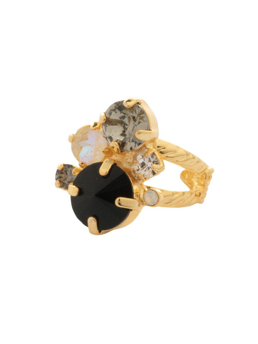 Sorrelli Starry Night Crystal Assorted Rounds Stacked Ring - Macoma Boutique315 Jewelry