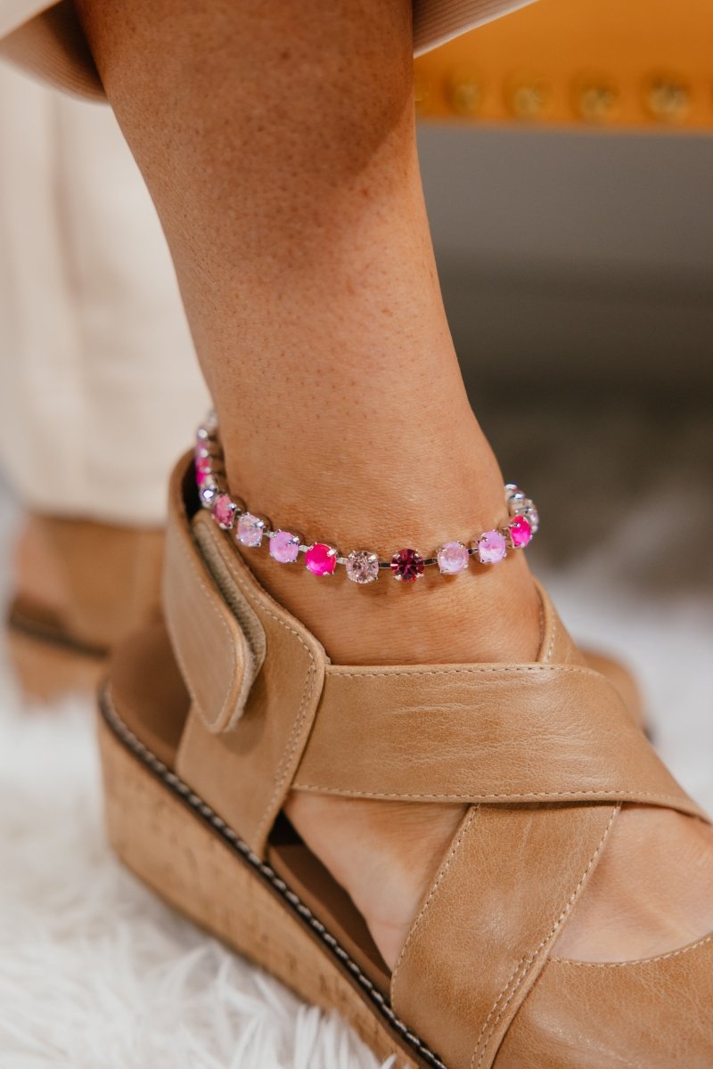 Sparkle Therapy Anklet in Silver Pink Mix - Macoma Boutique315 Jewelry