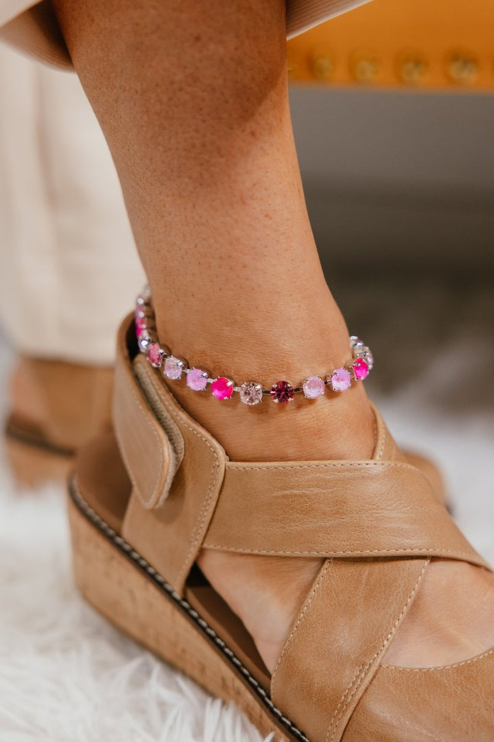 Sparkle Therapy Anklet in Silver Pink Mix - Macoma Boutique315 Jewelry