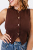 Split Decision Vest in Brown - FINAL SALE - Macoma Boutique110 Tanks