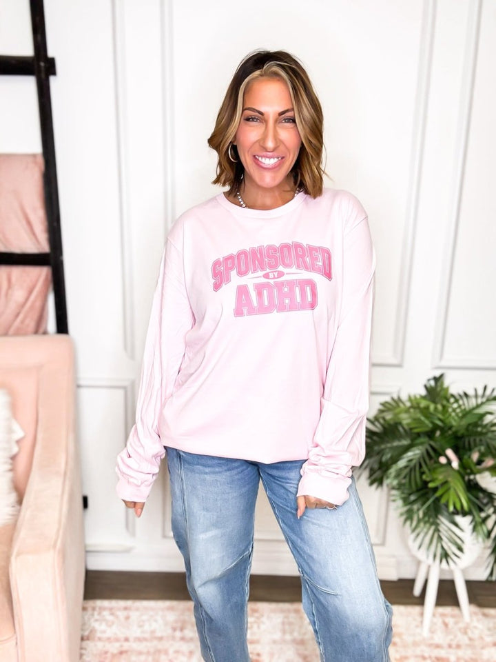 Sponsored by ADHD Long Sleeve Graphic Tee - FINAL SALE - Macoma Boutique555 Presales