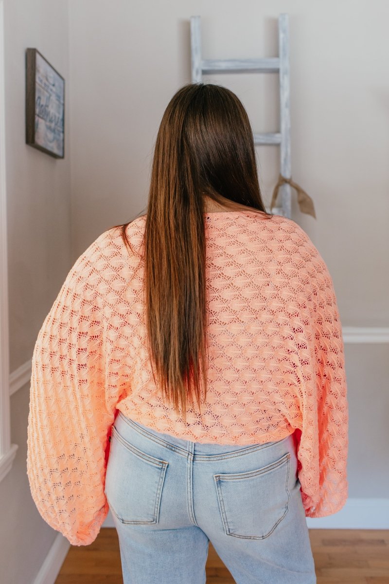 Spring Free Spirit Bell Sleeve Top In Peach - Macoma Boutique120 Long Sleeve