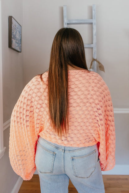 Spring Free Spirit Bell Sleeve Top In Peach - Macoma Boutique120 Long Sleeve