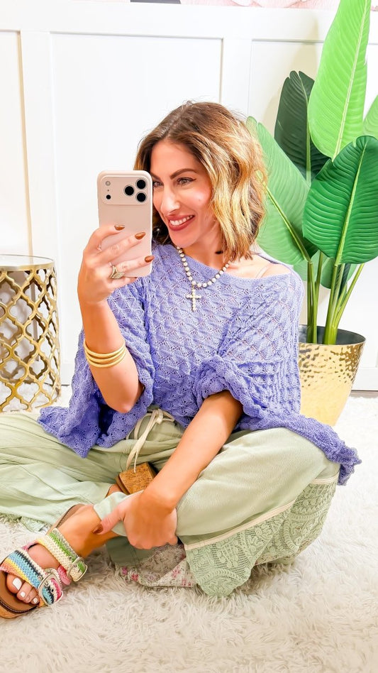 Spring Free Spirit Bell Sleeve Top In Purple - Macoma Boutique120 Long Sleeve