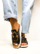 Spring Step Black Nevelle Wedge Sandals - Macoma Boutique302 Wedges & Heels