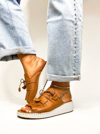 Spring Step Camel Nevelle Wedge Sandals