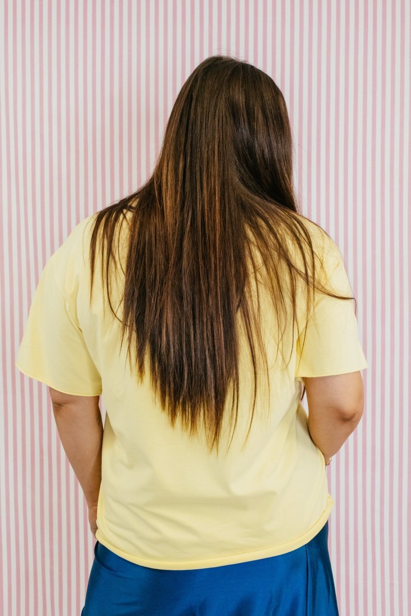 Squeeze The Day Tee In Yellow - Reg & Curvy - Macoma Boutique140 Graphic Tees