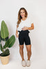 Staple Piece Biker Shorts In Black And White - Reg & Curvy - Macoma Boutique280 Activewear