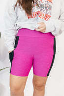 Staple Piece Biker Shorts In Fuchsia Flirt - Reg & Curvy - Macoma Boutique280 Activewear