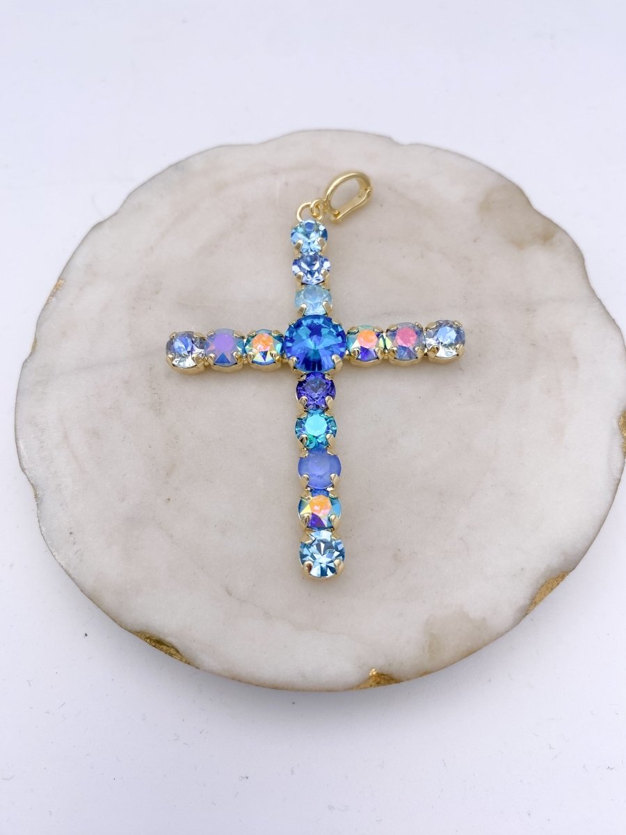 Starlight Cross Charm in Blue - Macoma Boutique315 Jewelry