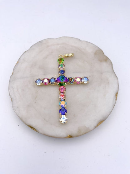 Starlight Cross Charm in Rainbow Prism - Macoma Boutique315 Jewelry