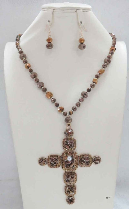 Statement Maker Necklace Set in Brown - Macoma Boutique315 Jewelry