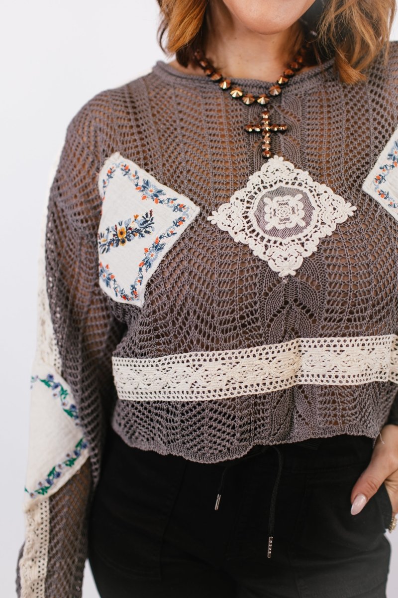 Stitched In Time Top - FINAL SALE - Macoma Boutique120 Long Sleeve