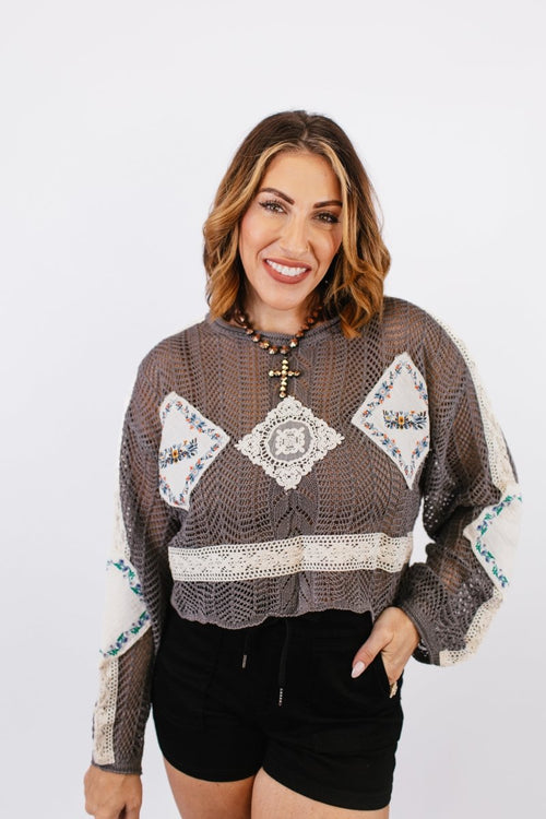 Stitched In Time Top - FINAL SALE - Macoma Boutique120 Long Sleeve
