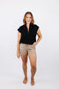 Streamlined Scuba Top in Black - Reg/Curvy - FINAL SALE - Macoma Boutique280 Activewear
