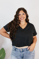 Street Chic Bubble Tee In Black - Macoma Boutique100 Short Sleeve
