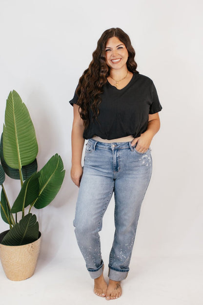 Street Chic Bubble Tee In Black - Macoma Boutique100 Short Sleeve
