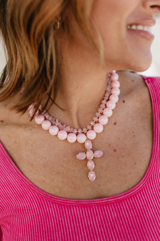 Style & Quartz Necklace In Pink - Macoma Boutique310 Accessories/Jewelry
