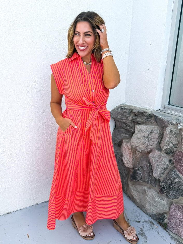 Sunset Stripe Dress - Macoma Boutique250 Dresses
