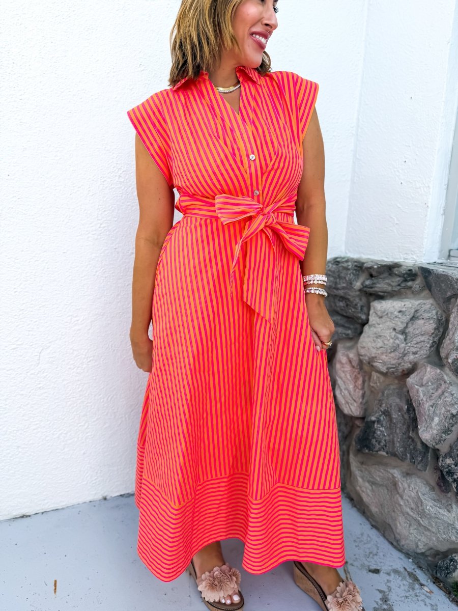 Sunset Stripe Dress - Macoma Boutique250 Dresses