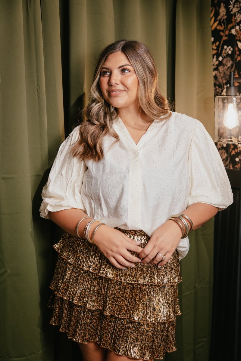 Sweet Company Top In Cream - Macoma Boutique100 Short Sleeve