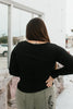 Sweetheart Henley Top In Black - Macoma Boutique120 Long Sleeve