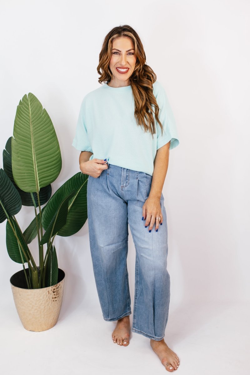 Take That Top in Mint - FINAL SALE - Macoma Boutique100 Short Sleeve