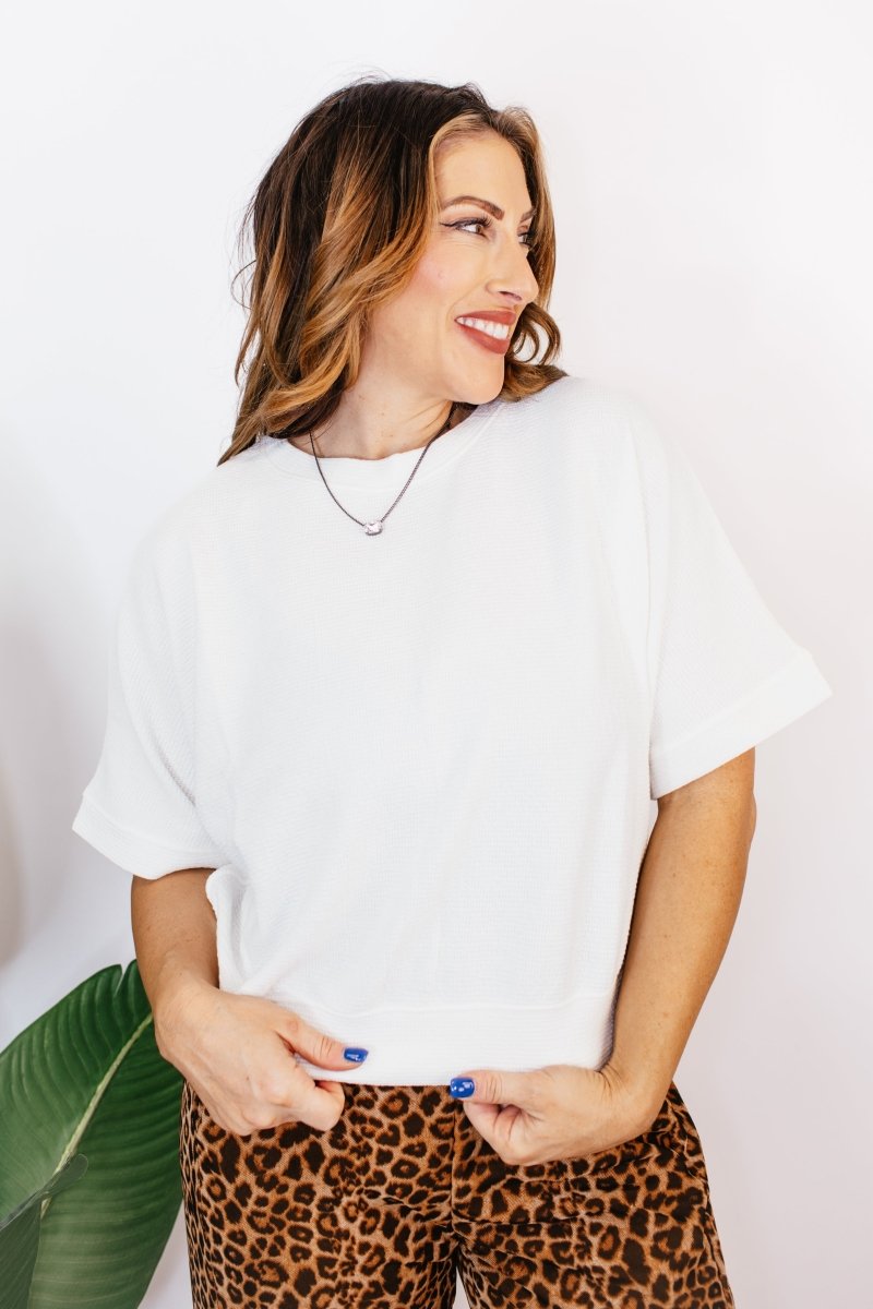 Take That Top in Off White - FINAL SALE - Macoma Boutique100 Short Sleeve