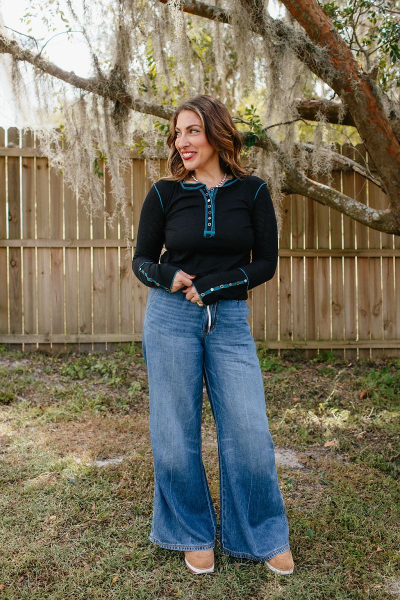 Teal Touch Top - Macoma Boutique120 Long Sleeve