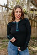 Teal Touch Top - Macoma Boutique120 Long Sleeve