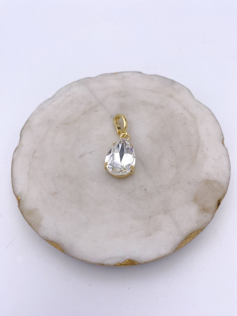 Teardrop Charm in Clear - Macoma Boutique310 Accessories/Jewelry
