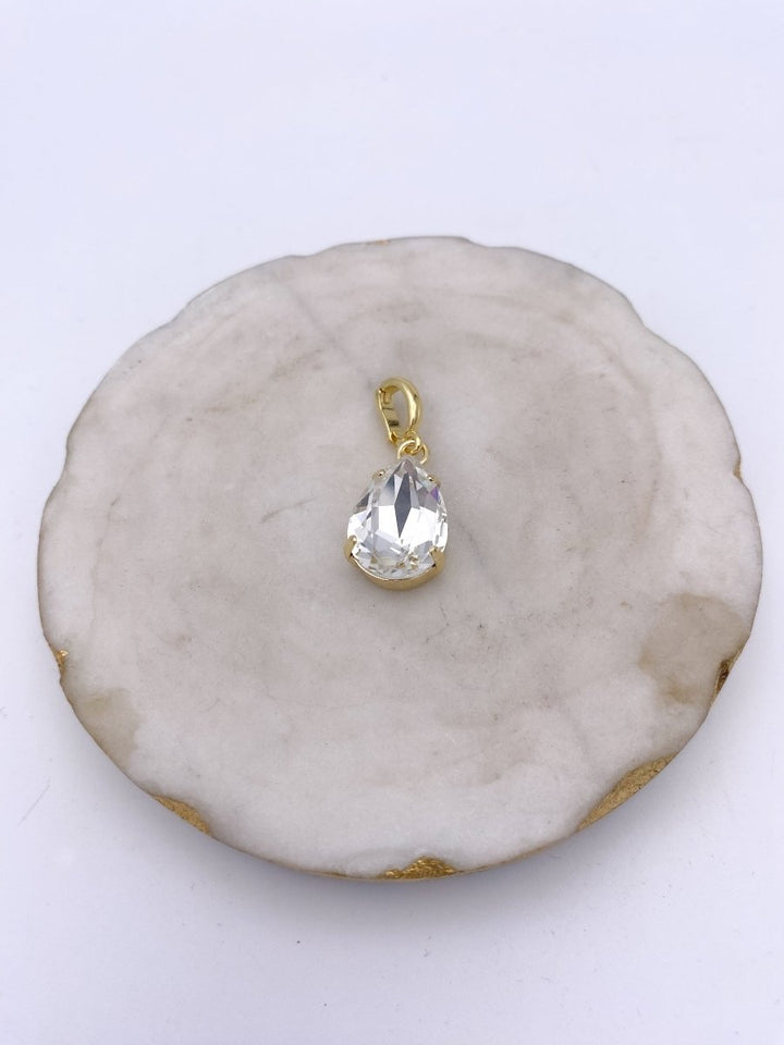 Teardrop Charm in Clear - Macoma Boutique310 Accessories/Jewelry
