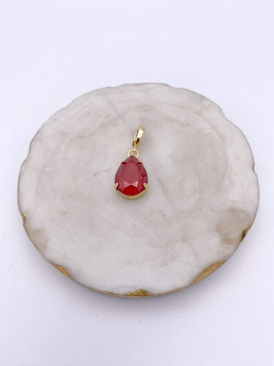 Teardrop Charm in Ruby - Macoma Boutique310 Accessories/Jewelry