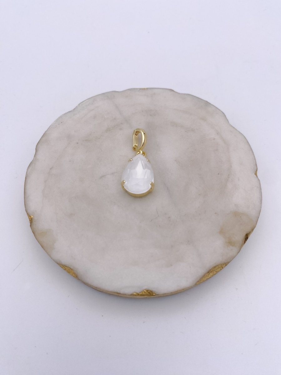 Teardrop Charm in White - Macoma Boutique310 Accessories/Jewelry
