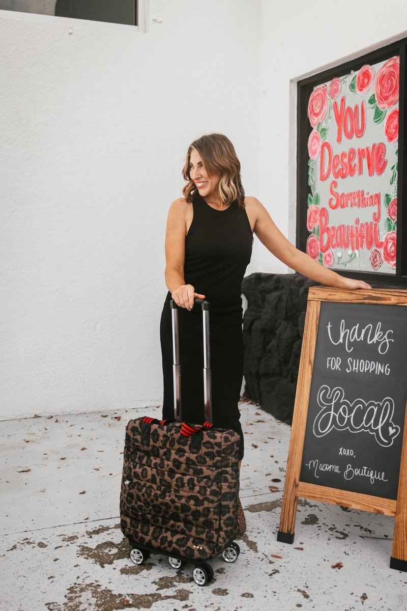 Tenley Quilted Tote Roller Bag In Leopard - Macoma Boutique310 Accessories