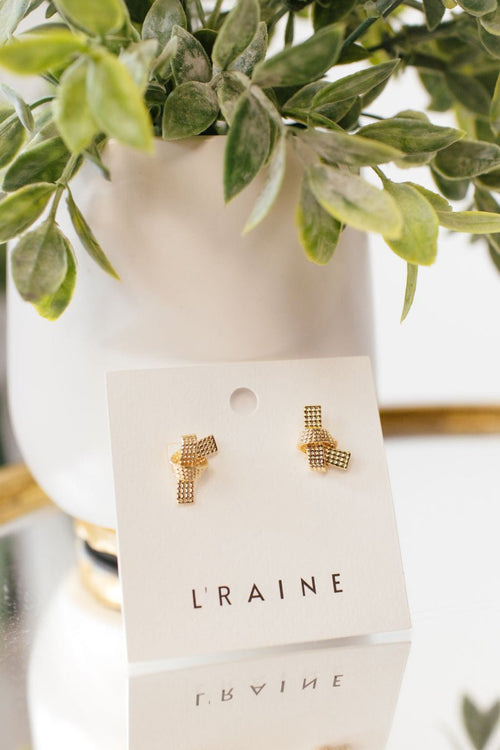 Textured Eternal Knot Post Earrings - Macoma Boutique555 Presales