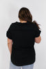 The Button Breeze Top in Black - Reg/Curvy - FINAL SALE - Macoma Boutique100 Short Sleeve