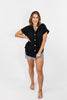 The Button Breeze Top in Black - Reg/Curvy - FINAL SALE - Macoma Boutique100 Short Sleeve